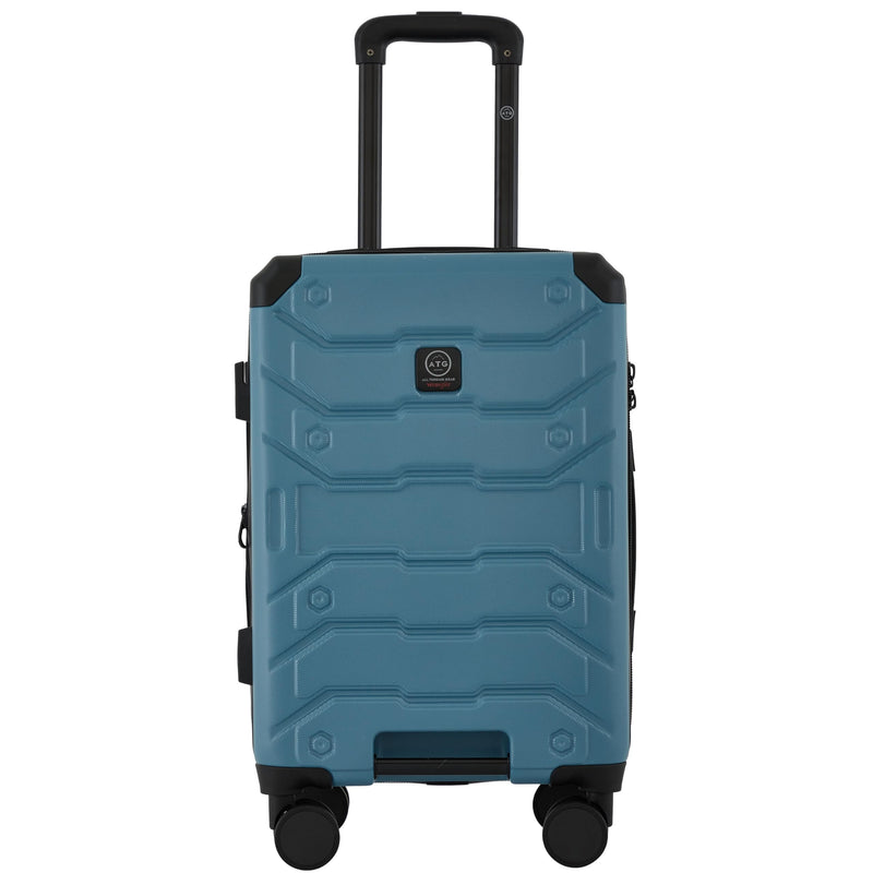 Wrangler ATG Trailway Expandable Hardside Luggage, Storm Blue, 22" Carry-On