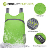 SUIKIHUM 20L Ultra Hiking-Daypack Lightweight Foldable Travel Packable Backpack for Camping Cycling Outdoor,green
