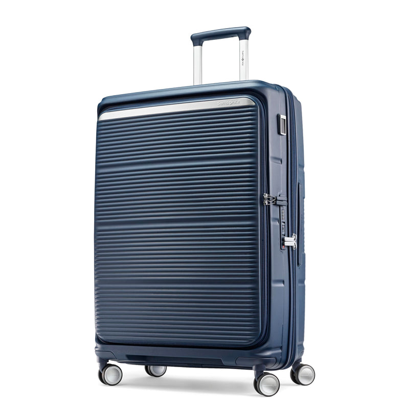 Samsonite Paralux Large Checked Luggage - Innovative Design - Quick Access Front Pocket - Dual Suspension Wheel Technology - TSA Lock - Expandable - Includes Removable Packing Cubes - Midnight Navy