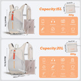 BECOJADDE 15L Small Hiking Backpack for Men Women Foldable Packable Back Pack Ultralight Hiking Daypack for Travel Camping Outdoor, Beige