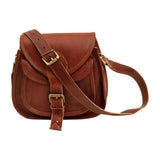 Indian Hando Art 9 inch Women Leather Cross-body Shoulder Bag Satchel Ladies Purse Genuine Multi Pocket Saddle Vintage Handmade Travel