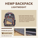 Marubhumi Hemp Backpack Lightweight Traveling Backpacks Cotton Stripe Daypack Handmade Himalayan Bohemain Backpack (Medium 13"X10"X4")