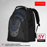 Wenger Ibex 17 inch Laptop Backpack, Men's and Women's Laptop Bag, Black/Gray/Blue