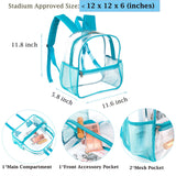Fomaris Stadium Approved Clear Backpack 12x12x6, Small See Through Plastic Concert Backpack (Turquoise)