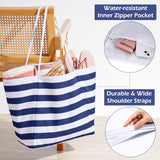 KALIDI Beach Tote Bag for Women Large Waterproof Sandproof Shoulder Handbag Packable Grocery Bag Casual Hobo Purse for Beach Picnic Vacation Essentials