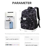 abshoo Classical Basic Marble Womens School Backpack For College Teen Girls Water Resistant Bookbag (Marble Black)