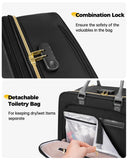 MATEIN Personal Item Rolling Briefcase with Large Wheels, Airline Approved Rolling Laptop Bag Women Men Roller Computer Bag 17.3 Inch, 18x14x8 Anti Theft Underseat Carry On Luggage for Travel Work