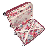 Jessica Simpson Countryside 2-Piece Set (21" & 30") Expandable 8-Wheel Spinner Large Checked Luggage Suitcase, Burnt Russet