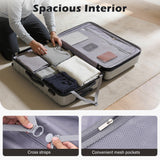 Coolife Expandable Large Checked Luggage with Spinner Wheels, Hard Shell Suitcase TSA Lock Rolling Travel Luggage 28-inch,Gray