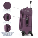 Travelpro Tourlite Softside 21" Expandable Luggage with 4 Spinner Wheels, Lightweight Suitcase, Carry-On, Deep Purple