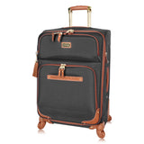 Steve Madden Designer Luggage Collection - Expandable 28 Inch Softside Bag for Men & Women - Durable Lightweight Checked Suitcase with 4-Rolling Spinner Wheels (28in, Global Black)