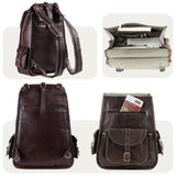 Handmade World Vintage Full Grain 20 Inch Leather Laptop LARGE Backpack Casual Bookbag Daypack Travel Rucksack (Brown)