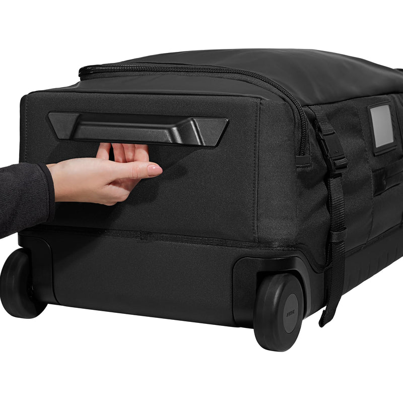 Away Active Rolling Duffle 85L - Large Travel Duffle Bag with Wheels, Durable Checked Luggage Suitcase for Men & Women, Foldable Weekender Bag, Jet Black