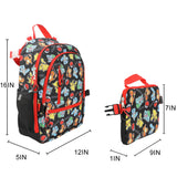 Bioworld Pokemon Starters & Pokeballs All-Over Print 16" Backpack & Lunch Kit Value Set