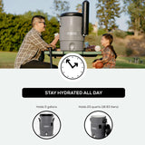 Igloo 5 Gallon Portable Sports Cooler Water Beverage Dispenser with Flat Seat Lid, Insulated Beverage Dispenser, Grey/Black