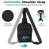 MoKo Small Sling Bag for Men, Mini Utility EDC Tatical Water-Resistant Crossbody Chest Shoulder Bag with RFID Blocking Card Slots for Sport Hiking Travel Work, Black
