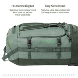Eagle Creek Cargo Hauler Wheeled Duffel - Durable Duffel Bag for Travel - Easy Access Compartment - Deployable Backpack Straps - Lockable Zipper Opening - Duck Green - 110L