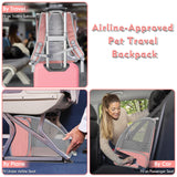 Cat Backpack Carrier, Large Pet Backpack with Kitten Wand Feather Toy for Medium Small Dog Cat Puppy Kitty Bunny up to 15lbs, Ventilated Mesh Dog Travel Carrier for Hiking Walking Outdoor Use (Pink)