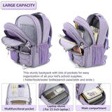 Lohol Water Resistant Backpack with Mulitiple Pockets for Travel Outdoor College, 15.6 inch Laptop Bookbag for Girl and Women (Purple)
