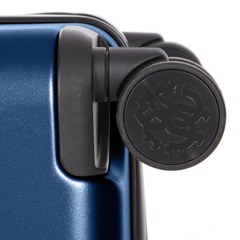 ROBERTO CAVALLI LOGO Luxury 3 Piece Luggage Set, Expandable Hard Shell Suitcases with 8 Spinner Wheels, Combination Lock Large Suitcase Set for Men and Women -Navy Blue