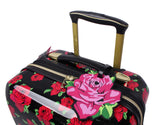 Betsey Johnson Designer 20 Inch Carry On - Expandable (ABS + PC) Hardside Luggage - Lightweight Durable Suitcase With 8-Rolling Spinner Wheels for Women (Covered Roses)