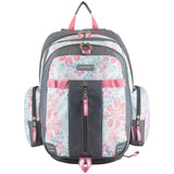 Eastsport Extra Large Backpack Expandable Oversized For Travel Hiking Work Camping Sports Outdoors With Drawstring Bag 18x13.5x9.5 Spring Floral Ash Grey