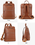 BOSTANTEN Genuine Leather Laptop Backpack Purse for Women Backpack Travel Bag Brown