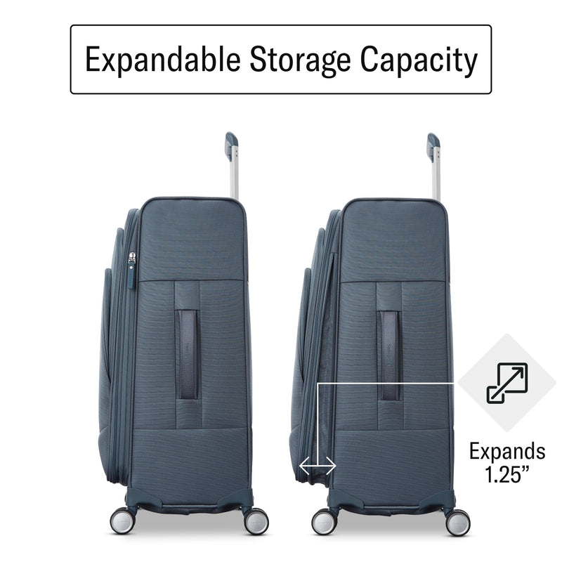 Samsonite UpLIFT Lightweight Large Checked Softside Luggage with Spinner Wheels - Expandable - Airline-Approved, Polyester Soft Suitcase for Ultra Light Travel - Elemental Blue