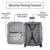 Samsonite UpLIFT Lightweight Large Checked Softside Luggage with Spinner Wheels - Expandable - Airline-Approved, Polyester Soft Suitcase for Ultra Light Travel - Black