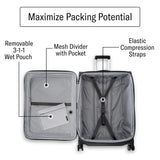 Samsonite UpLIFT Lightweight Medium Checked Softside Luggage with Spinner Wheels - Expandable - Airline-Approved, Polyester Soft Suitcase for Ultra Light Travel - Black