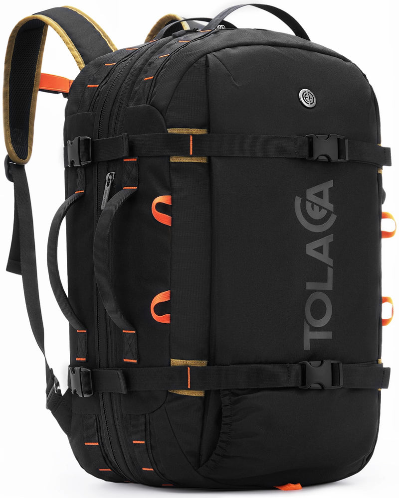 Tolaccea Travel Backpack for Men Women, 40L-50L Carry On Backpack with Wet Dry Compartment, TSA Approved Laptop Daypack Fits 15.6", Convertible Expandable Large Rucksack Duffel Bag for Work Travel