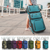 U.S. Traveler Rio Lightweight Softside Rolling Carry-on Suitcase, 2-Wheel Set, Teal