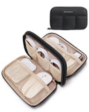 BAGSMART Electronics Organizer Travel Case, Cord Storage for Chargers Cables Phones, Compact Tech Accessories Pouch, Black