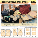 Small Compression Packing Cubes 4-Piece Set - Space Saving Travel Organizer Bags for Carry-On Luggage, Compressible Mesh Packing Cubes for Travel Women Ultralight
