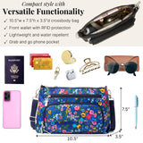 Baggallini Original Everyday 11x 7.5 Crossbody Bags for Women RFID Protected Washable Lightweight Nylon Zippered Travel Purse