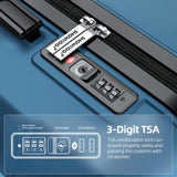SHOWKOO Luggage Sets Expandable 100% PC Durable Suitcase Sets Double Wheels TSA Lock 4 Piece Luggage Set Navy