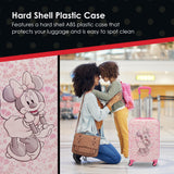 FUL Disney Minnie Mouse 21 Inch Kids Carry On Luggage, Hardshell Rolling Suitcase with Spinner Wheels, Pink - Floral
