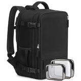 Beraliy Travel Backpack for Men Women, Large Carry On Backpack, Personal Item Bag Airline Approved, 17 inch Laptop Backpack, Business Work Gym Weekender Bag, Black