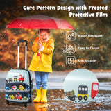 Goplus 2PC Kids Luggage, 12" & 16" Kids Carry On Luggage Set with 4 Spinner Wheels, Lightweight Rolling Spinner Suitcase for Children Toddlers Boys and Girls Travel (Car)