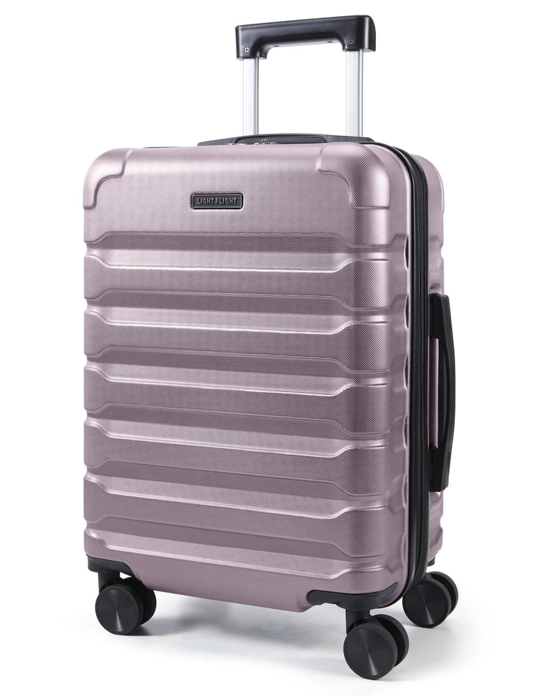 LIGHT FLIGHT Carry On Luggage 22x14x9 Airline Approved, Expandable Carry On Suitcases with Wheels, Lightweight Luggage, Durable Hard Shell 20 Inch Rolling Suit Case for Men Women Travel,Rose Purple