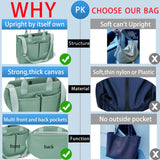 ZHMO Canvas Tote Bag for Women With Compartments and Pockets,Women's Bags Crossbody Bags Work Laptop Tote Bag Large Satchels Handbags Tote Purse Everyday Shoulder Bag for Travel Nurse Teacher Church