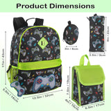 Trail maker Boys 6 in 1 School Backpack Set with Lunch Box, Pencil Case, Water Bottle, Keychain Attached (Ready Player)