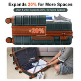 AAIVV 4 Piece Luggage Set Expandable ABS Travel Suitcase Set TSA Lock Hardshell Durable Lightweight Traveling Luggage Sets Gift for Back to School (Amy Green, 28in26in20in13in)