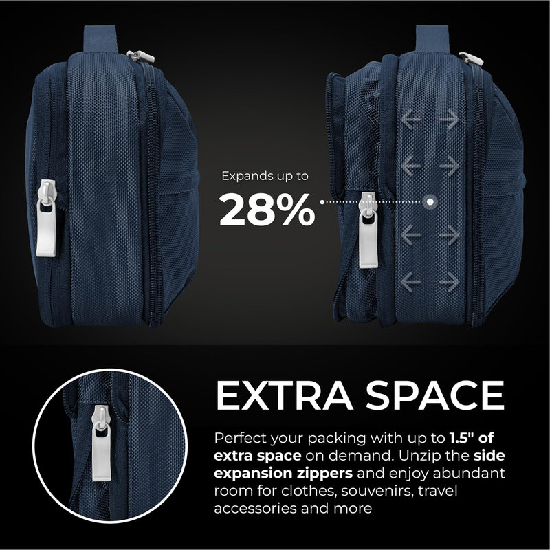 Briggs & Riley Essential 22" Carry On Expandable Spinner & Expandable Essentials Kit- Luggage for Travel, Suitcase with Wheels, Roller for Men & Women, Toiletry Travel Bag - Baseline Collection, Navy