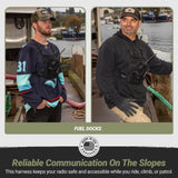 Lone Peak US Made Radio Chest Rig Harness w/phone holster -Sling Bag Alternative Search and Rescue Shoulder Vest - Outdoor EDC Tactical bag for men - Radio Chest Pack for running, hunting, Hiking, EMS