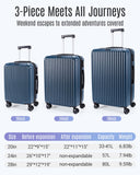LIGHT FLIGHT Luggage Sets, Durable Hard Shell 3 Piece Set Suitcase with Spinner Wheels, Hardside Lightweight Luggage set with TSA Lock, Large Travel Luggage Set (20" 24" 28"), Royal Blue