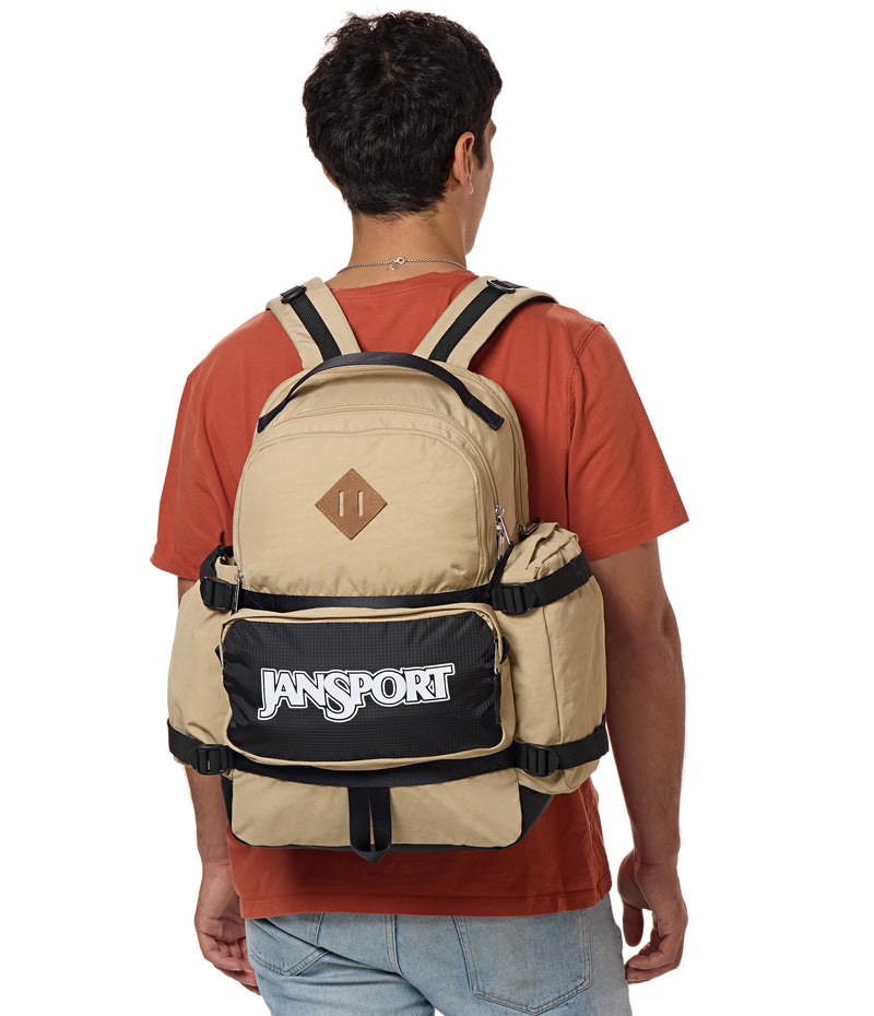 JanSport Seattle Pack – Durable Backpack with Main Compartment, Dual Water Bottle Pockets, Lined Laptop Sleeve, Travertine
