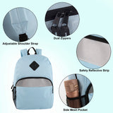 Trail maker Reflective School Backpack for Kids | Colorful Backpack with Adjustable Straps, Side Water Bottle Pockets (Blue)