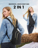 LOVEVOOK Sling Bag for Women, Sling Backpack Crossbody Bags Convertible, Small Diaper Bag Hiking Daypacks Water-resistant, Travel Shoulder Bag Chest Bag, Black