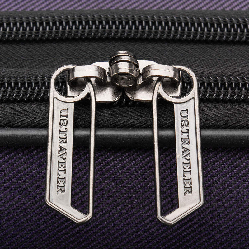 U.S. Traveler Aviron Bay Expandable Softside Luggage with Spinner Wheels, Purple, 3-Piece Set